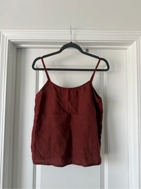 Amour Linen Womens Terracota Linen Cami Top